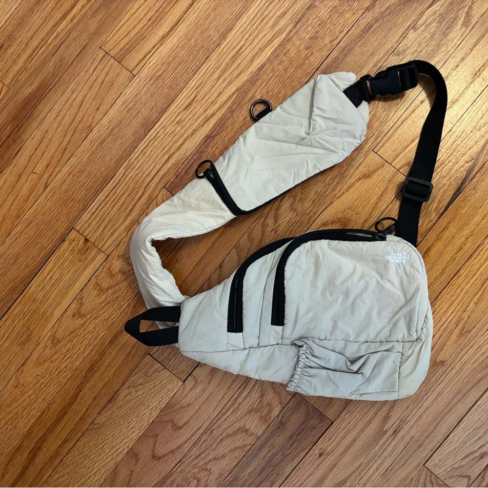 Free People Cream Belt Bag with Black Accents